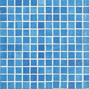 Glasmosaik Ljusblå  2,5x2,5, ark 31,7x31